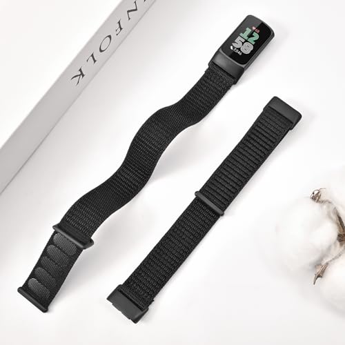 Nylon Watch Bands for Fitbit Charge 5/6 - 2 Pack Black