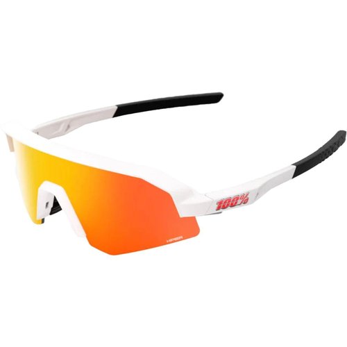 100% SLENDALE YOUTH Sunglasses Matte White - HiPER Red Mirror Lens