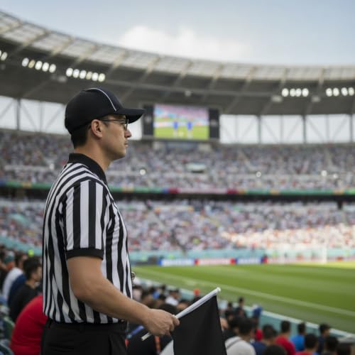Referee Shirt Set - 4 Pcs Soccer Jersey, Hat, Whistle, Medium Size