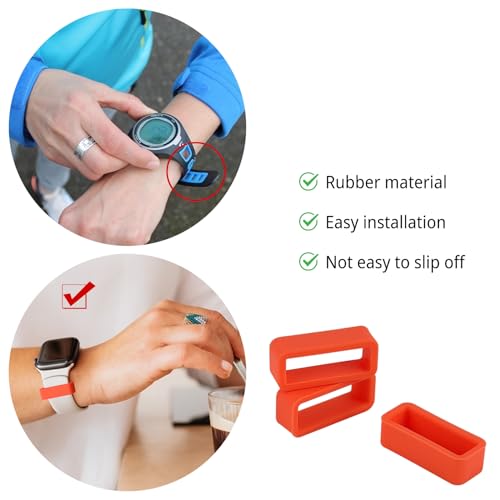 16mm Silicone Watch Band Keeper Loops - 3 Pack - Black