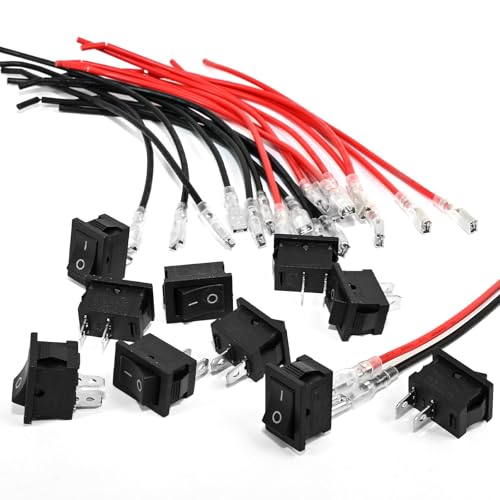 Mini Rocker Switch 2-Pin SPST 12V 20A - 10-Pack