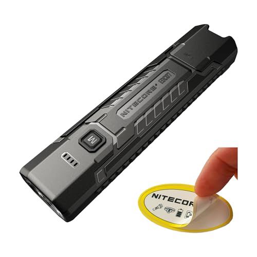 Nitecore EDC07 Flat Rechargeable LED Flashlight - 1500 Lumens, IP67 Waterproof, Black, Compact Everyday Carry