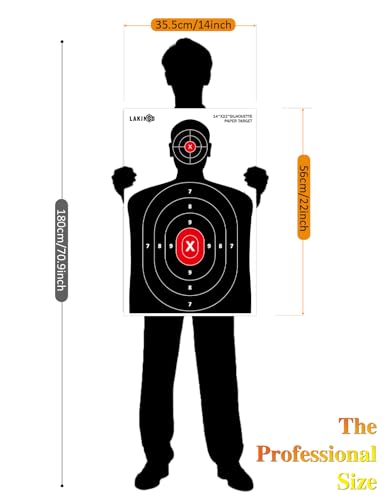 14x22 Inch Paper Shooting Targets - High-Visibility Bullseye - 10 Pack