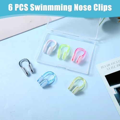 12-Pack Silicone Swimming Nose Clips - Waterproof & Reusable - Set 6