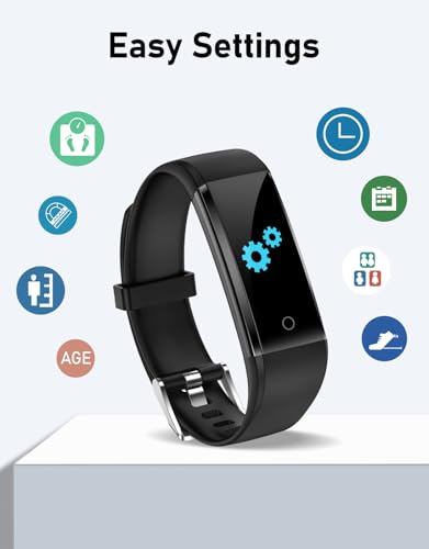 No Bluetooth Pedometer Watch - Waterproof Fitness Tracker - Black