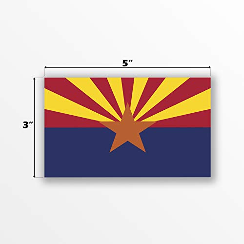 Arizona State Flag Decal Sticker - 2-Pack, 5x3 Inches, UV Protected