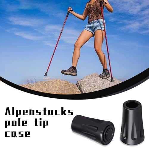 8-Pack Rubber Trekking Pole Tips - 11mm Replacement Walking Stick Caps