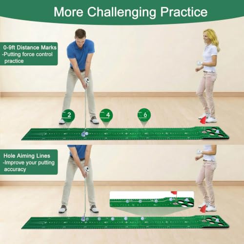 Chriiena Green Indoor Golf Putting Mat - Party & Practice Game Set