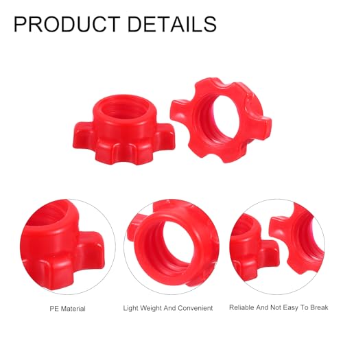 Red Spin-Lock Dumbbell Bar Nut Set for Weight Training & Fitness