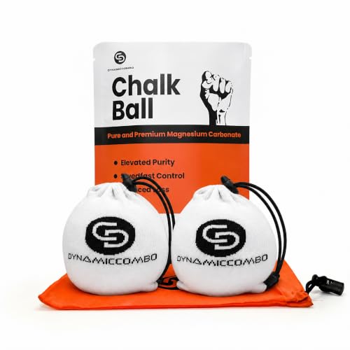Gym Chalk Balls & Refillable Storage Bag - Superior Grip & Less Mess, 120g