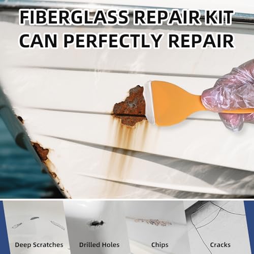 Globalcom Marine Fiberglass Repair Kit White – Gel Coat for Boats