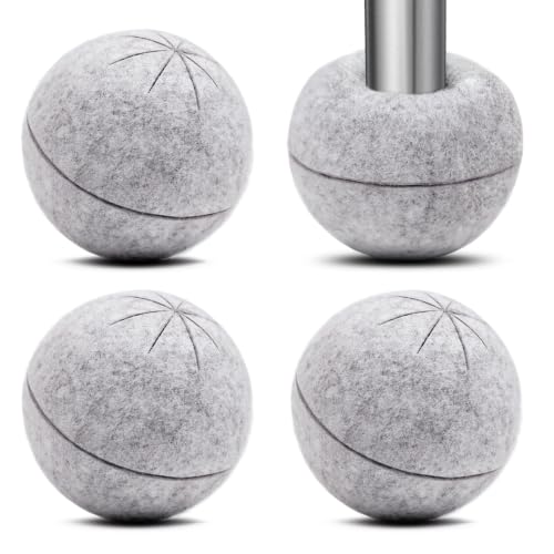 Grey Upgraded Heavy Duty Tennis Balls for Walkers & Chairs - Pre-Cut Floor Protectors, 4 Pack