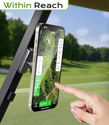 Magnetic Golf Cart Phone Holder - Easy One Hand Operation