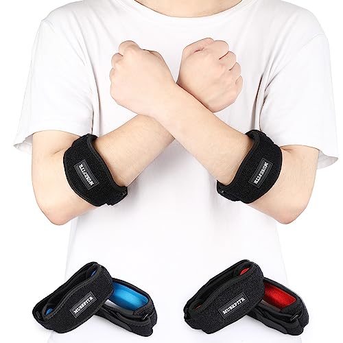 Elbow Brace for Tendonitis & Tennis Elbow - 2 Pack, Blue