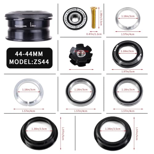Black Aluminium Alloy 44mm Semi-Integrated Mountain Bike Headset Kit