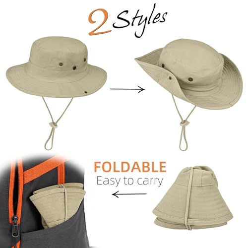 Sun Hats for Men Women Safari Hat Foldable Fishing UPF 50+ Bucket