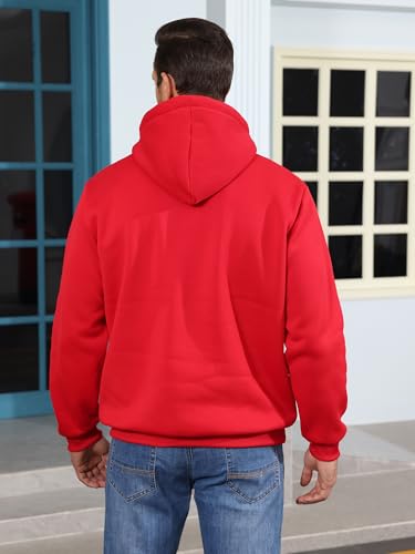Men's Lightweight Fleece Quarter Zip Hoodie - Long Sleeve Pullover