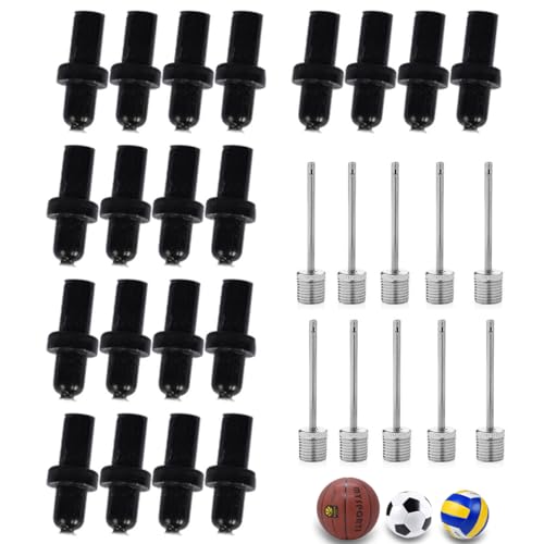 30-Pack Ball Pump Nozzle & Needle Kit for Sports Balls