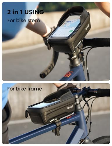 Lamicall Bike Frame Bag Waterproof - [1s Release] Phone Mount Holder