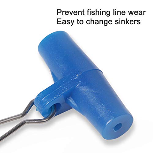 Sinker Slides for Fishing - Black Duo-Lock Snap, 30 Pack