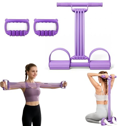 Adjustable Pedal Resistance Band with Handles - Purple