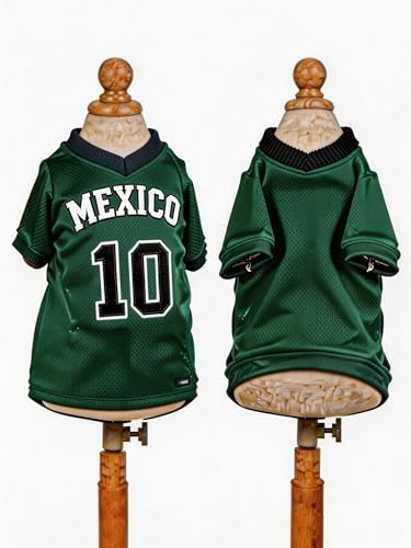 Dog Soccer Jersey - Breathable Summer Pet Shirt - Mexico, Large