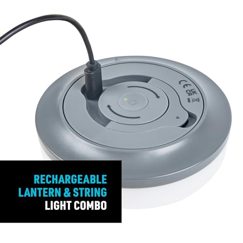 Nite Ize Radiant StarLit Rechargeable Lantern & String Lights, Waterproof, 200 Lumens