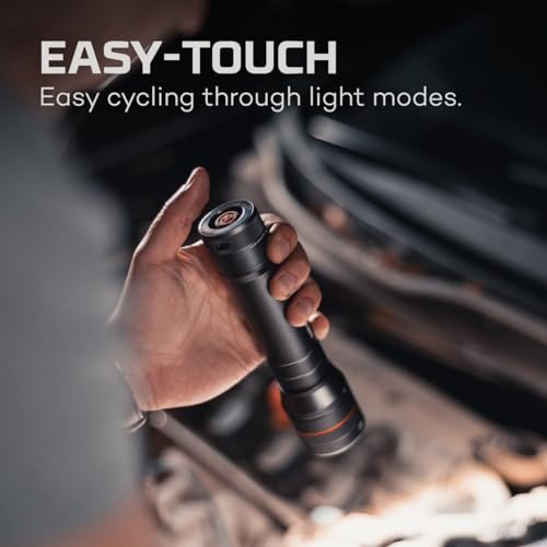 NEBO Newton Powerful LED Handheld Flashlight | AA Battery Powered Compact Waterproof Flashlight | Storm Gray | Available in 500, 1000, 1500 Lumens