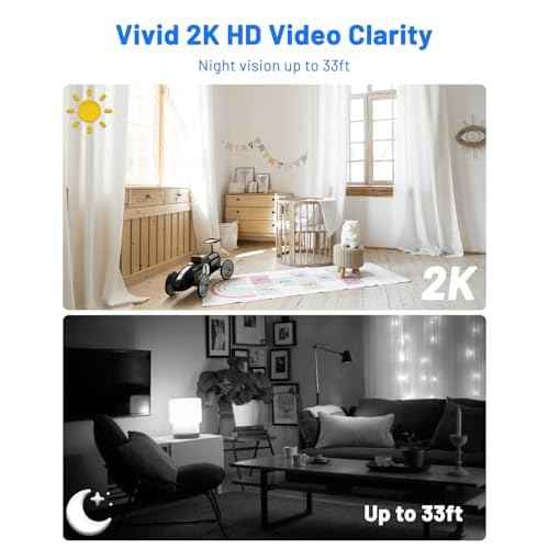 2K Spy Camera Wireless with 5200mAh Larger Battery, Mini Spy Security Camera for Home Security, HD Portable Small Camera WiFi, 160¡Æ Wide View, Smart Motion Detection, 33ft Night Vision