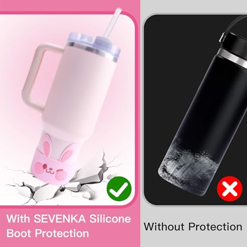 Silicone Protective Boot for Tumblers - 2 Pack Pink Rabbit & Cat Design