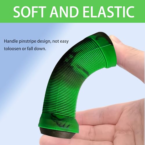 Non-Slip Rubber Bike Handlebar Grips - Green, Soft Cycling Covers