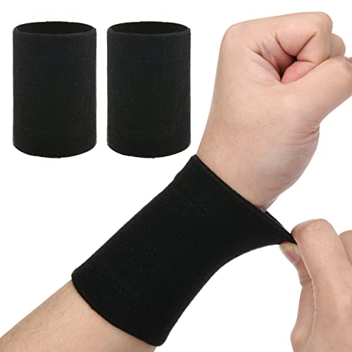 Compression Wrist Sleeve - Nylon Brace Wraps for Pain Relief - Black