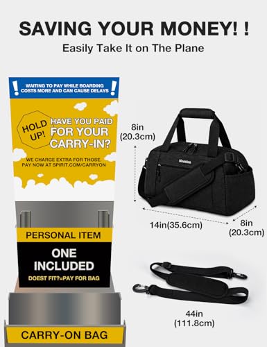 Lightweight 14-Inch Gym Bag for Men & Women - Mini Duffle with Pockets