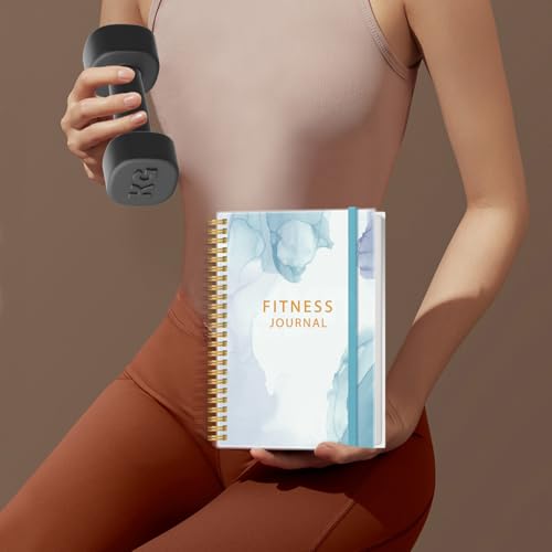 Fitness Journal for Weight Loss & Muscle Gain - Teal Watercolor