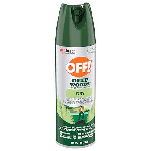 OFF! Deep Woods Dry Insect Repellent Spray 4oz Pack of 6 - Long Lasting Mosquito & Tick Protection