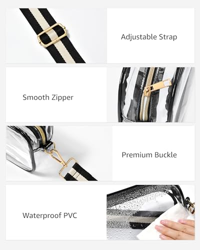 Clear Stadium Event Bag | Waterproof Crossbody with Adjustable Strap