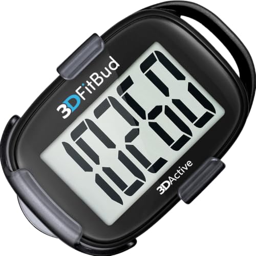 3D Pedometer Step Tracker with Large Display - Easy to Use