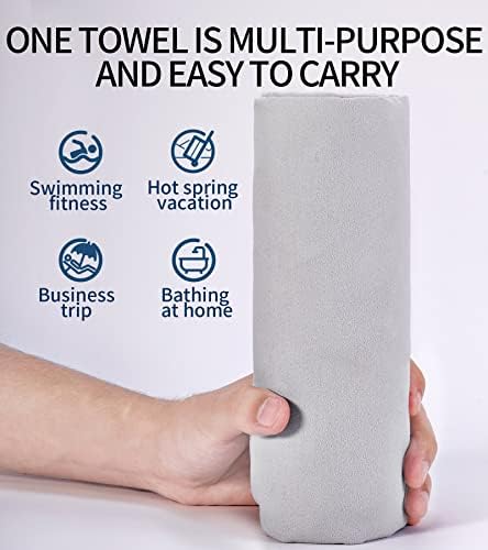Quick Dry Microfiber Towel for Fitness & Camping - Grey, L (30x60 in)