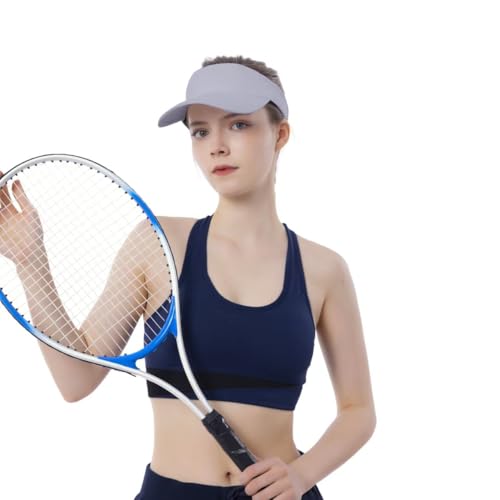 Athletic Cotton Sun Visor Hat - Adjustable One Size-Large Gray
