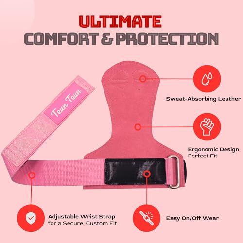 Women's Glitter Weightlifting Straps - Pink Neoprene Support