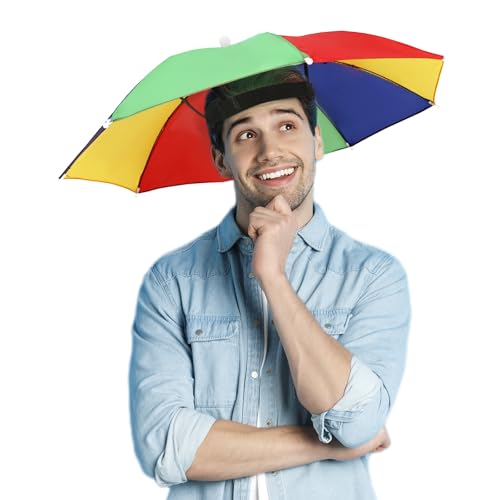 Adjustable Umbrella Hat - 2 Pack Colorful Watermelon Red