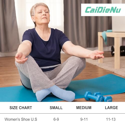 CaiDieNu Non Slip Grip Socks for Women - Multicolor, Size 6-9, Elderly Hospital Use