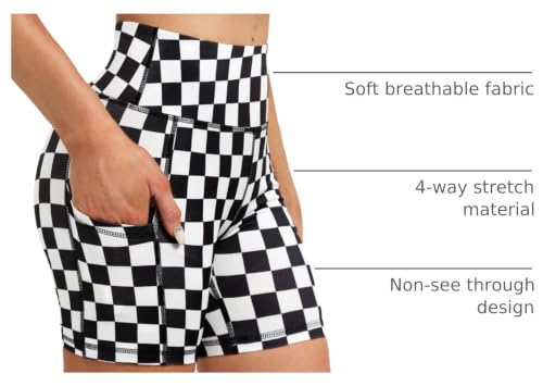 ZLLW Women's High Waist Checkered 5