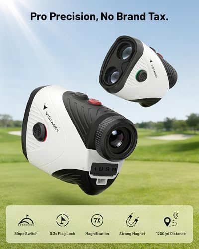 Golf Range Finder - 1200 Yards, 7X Magnification, USB-C Rechargeable
