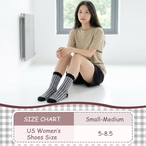 Cute Ruffle Pilates Grip Socks - Solid Heart Gingham Series