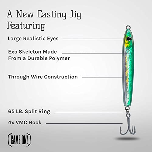 EXO Jigs - Shatter Resistant Saltwater Lure - 0.75 oz Electric Chicken