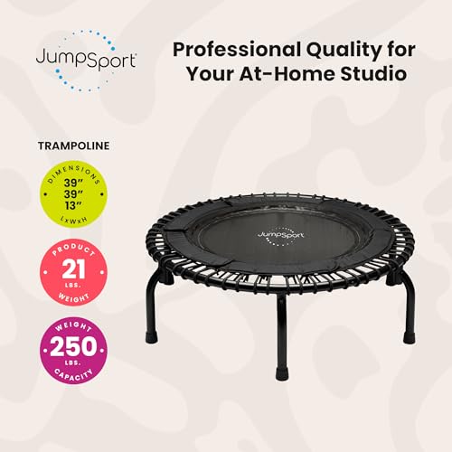 Mini Fitness Trampoline - 39" Workout Rebounder for Adults - Black