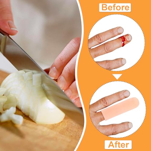 10pcs Silicone Gel Finger Cots - Small Beige Finger Protectors