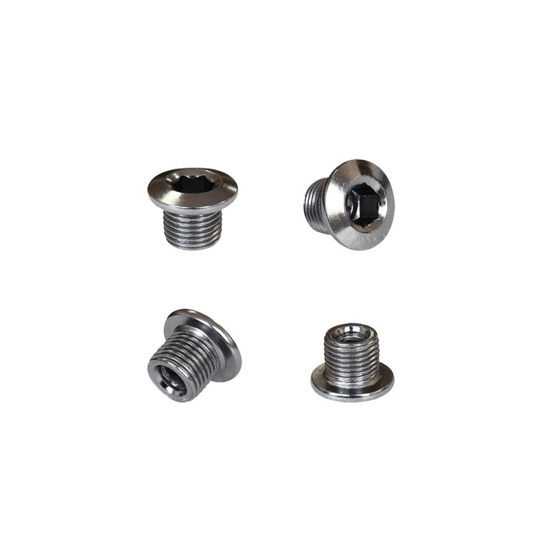 Yuauy 5 pcs for Each Single/Double/Triple Chainring Bolts Screws Disc Crankset Nuts Chainwheel + 10 pcs Washers Fit for Road Bike Mountain Bike MTB (25 pcs)
