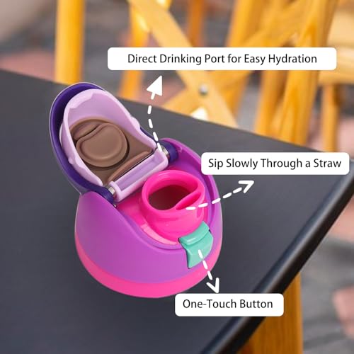 Leakproof Replacement Lid for Owala Freesip Water Bottles - BPA-Free, One-Button Design (Pinkish Purple)